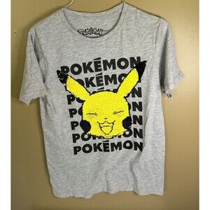 Polemon Pikachu Youth XL Tshirt Sequins Change Shift Flip See Pics